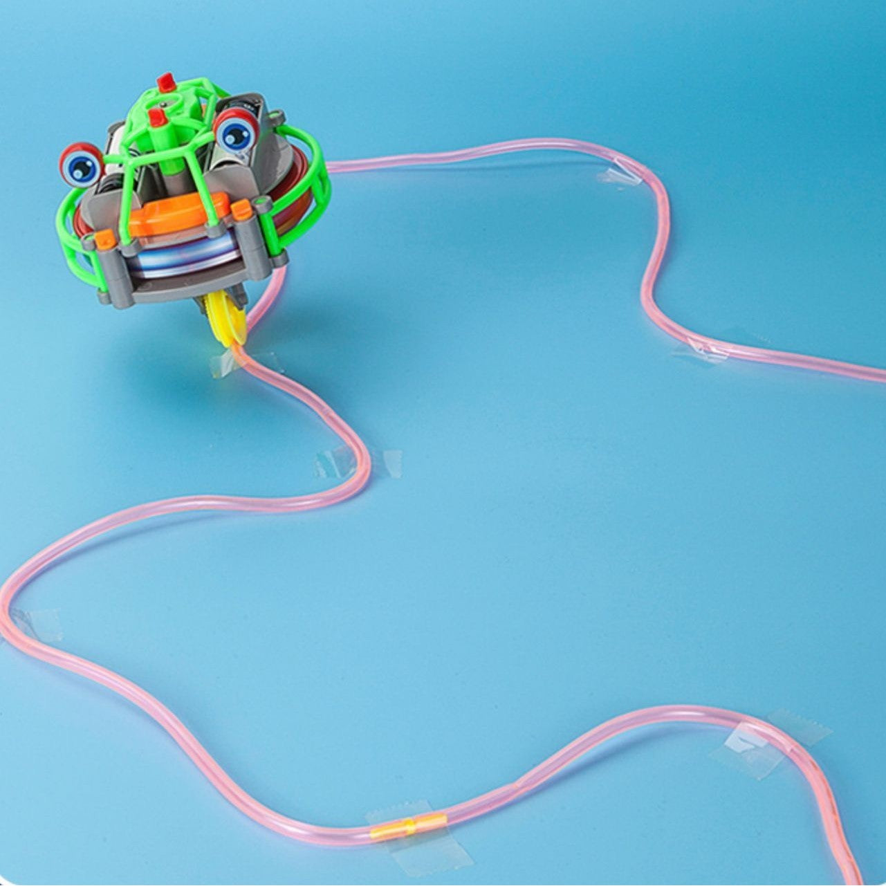 Jucarie circuit pentru copii, Flippy, Broscuta pe monociclu, Verde-4