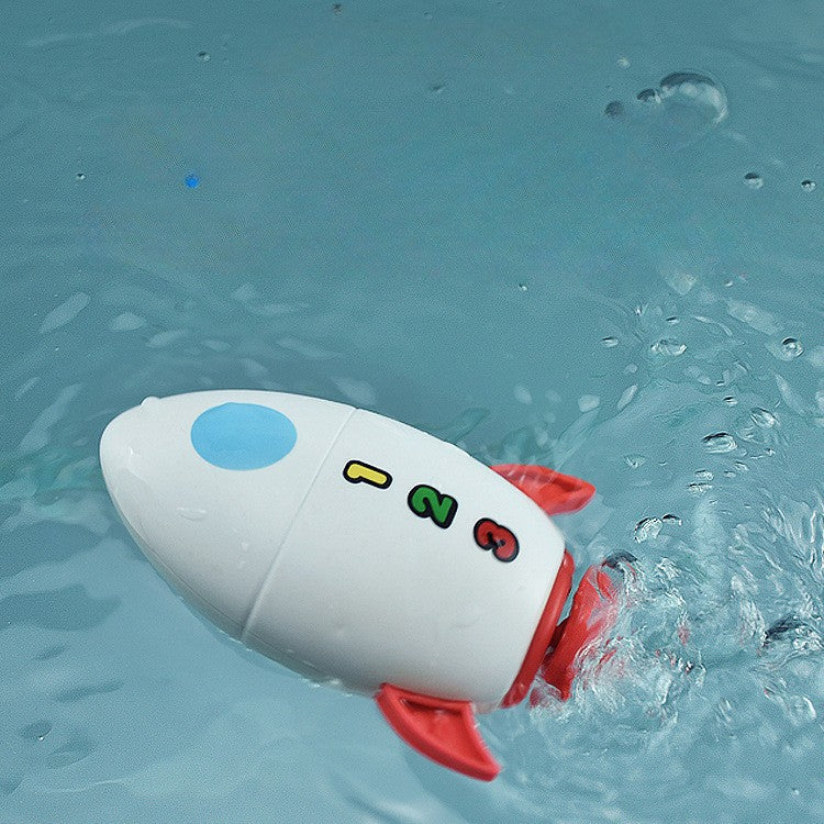 Jucarie de baie pentru copii, Flippy, Racheta de apa, 11 cm, Alb-1