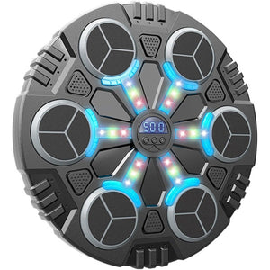 Jucarie de Boxat cu Muzica si Lumini, Flippy, Manusi Incluse, Bluetooth, Incarcare USB, Aplicare cu Ventuze, 6 Tinte, 32x27x3.5 cm, 930 g, Negru-0