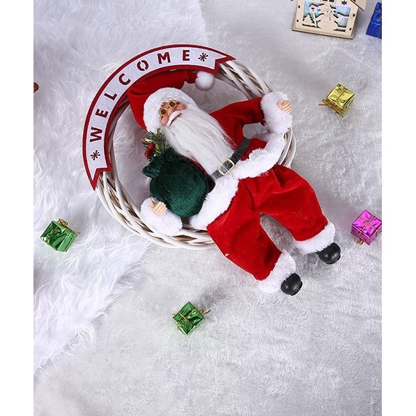 Jucarie decorativa, Flippy, Mos Craciun, 40 cm x 27 cm, grosime 12 cm, lana, tesatura de plus, poliester, interior/exterior-2