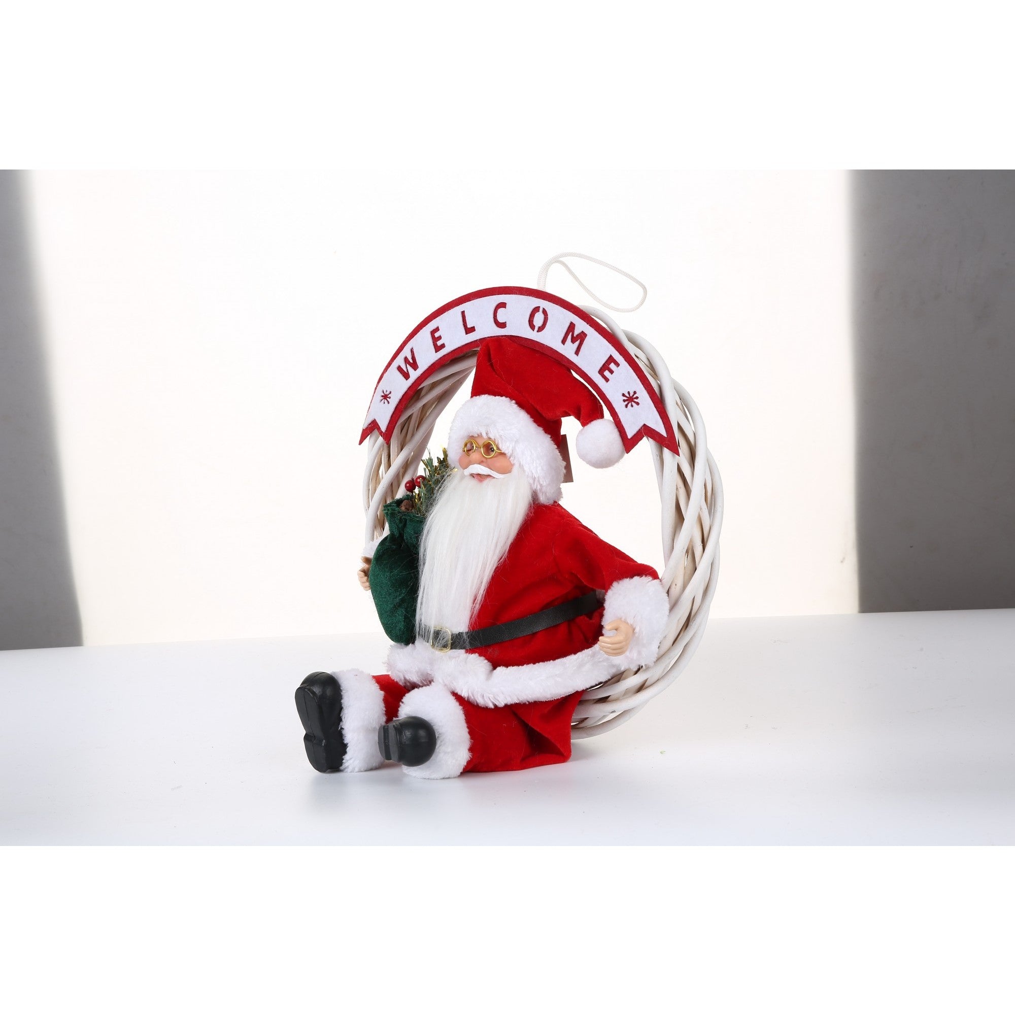 Jucarie decorativa, Flippy, Mos Craciun, 40 cm x 27 cm, grosime 12 cm, lana, tesatura de plus, poliester, interior/exterior-3