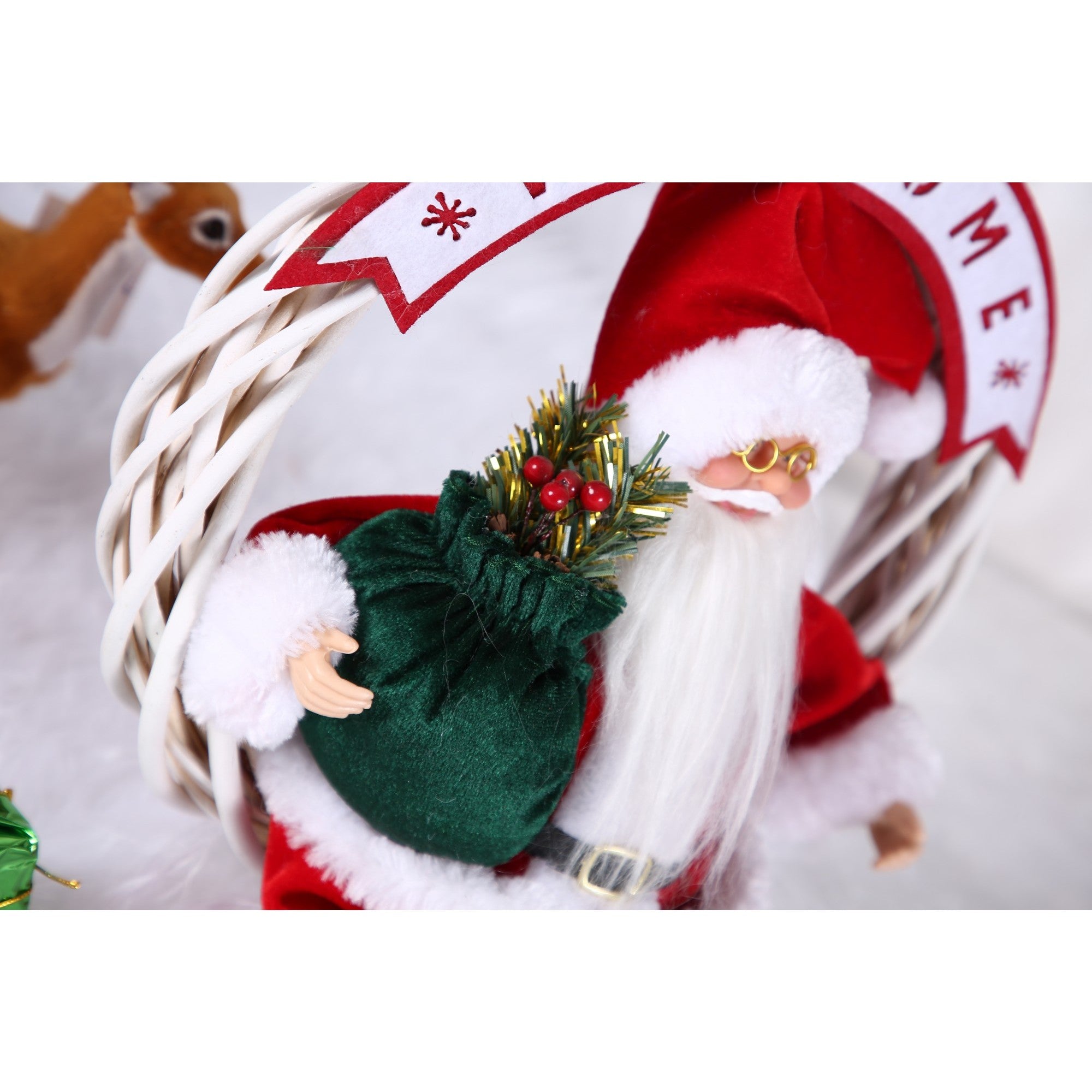 Jucarie decorativa, Flippy, Mos Craciun, 40 cm x 27 cm, grosime 12 cm, lana, tesatura de plus, poliester, interior/exterior-5