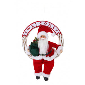 Jucarie decorativa, Flippy, Mos Craciun, 40 cm x 27 cm, grosime 12 cm, lana, tesatura de plus, poliester, interior/exterior-0