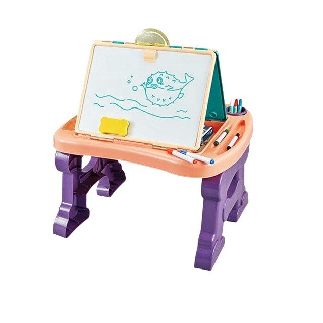 Jucarie educativa pentru copii 2 in 1, masa si tabla pentru desenat-0