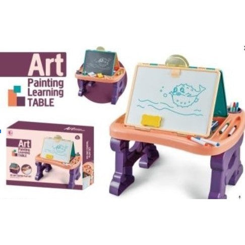 Jucarie educativa pentru copii 2 in 1, masa si tabla pentru desenat-4
