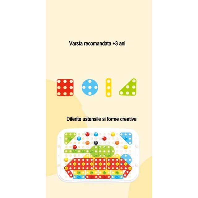 Jucarie educativa pentru copii, Flippy, Set 258 piese, 6 in 1, Valiza cu bormasina, Multicolor-4