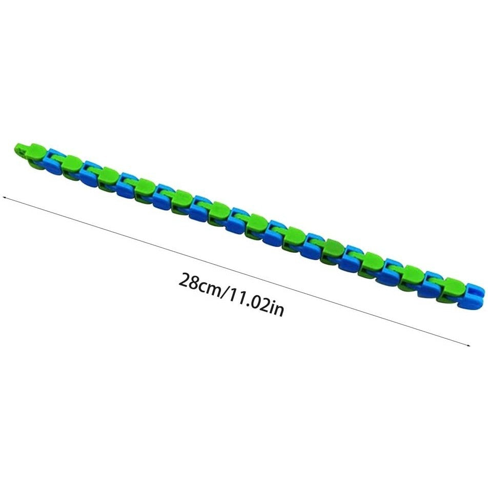 Jucărie Senzorială Antistres Flippy - Puzzle de Îmbinat Tip Șarpe, 24 Piese, +3 Ani, Verde/Albastru-2