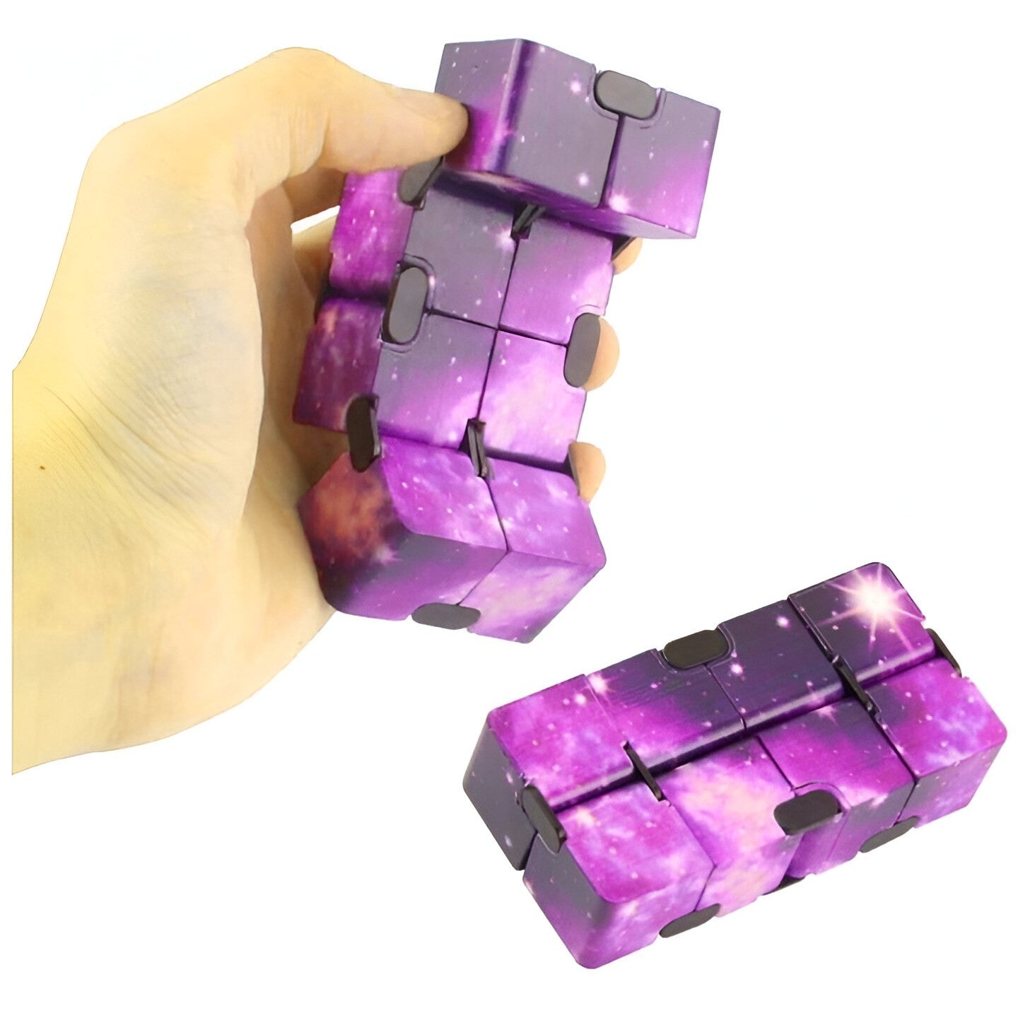 Jucarie Interactiva Antistres cu Miscari Infinite, Cub Magic, 3 ani, 4x4x4cm, Violet-2