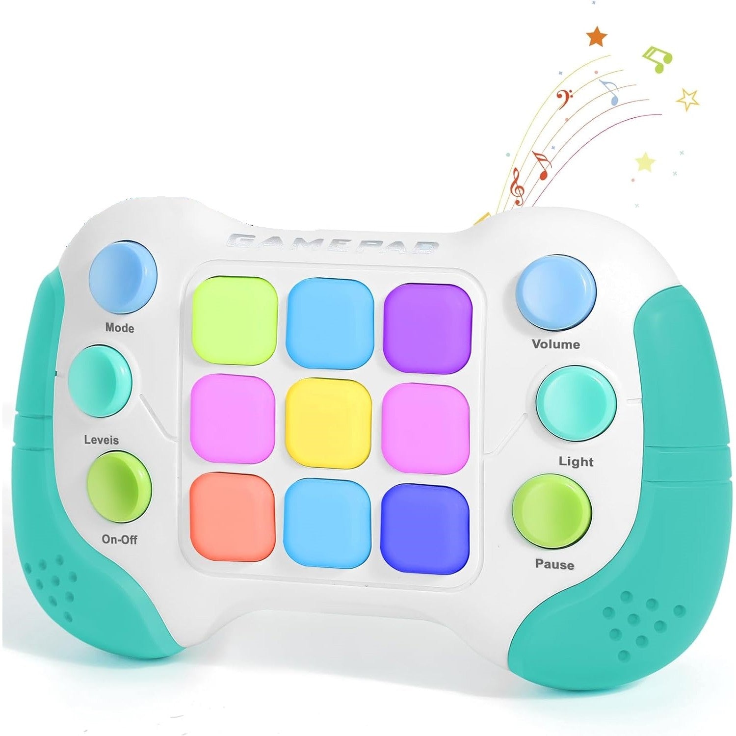 Jucarie Interactiva Flippy, Tip Consola Pop It, 6 butoane functionale, 5 Moduri de Joc, 600 Niveluri, + 3 ani, Verde/Gri-4