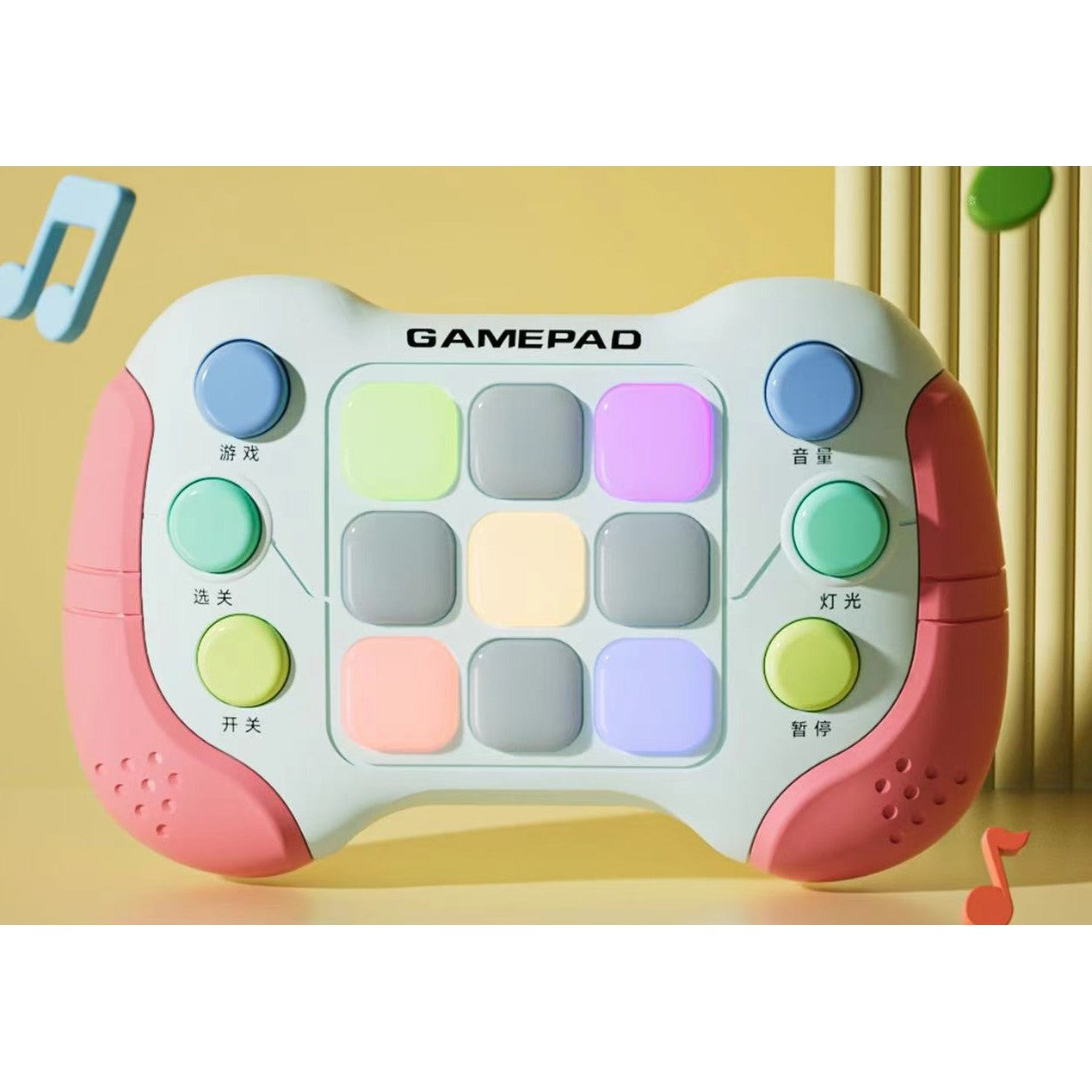 Jucarie Interactiva Flippy, Tip Consola Pop It, 6 butoane functionale, 5 Moduri de Joc, 600 Niveluri, + 3 ani, Rosu/Gri-1