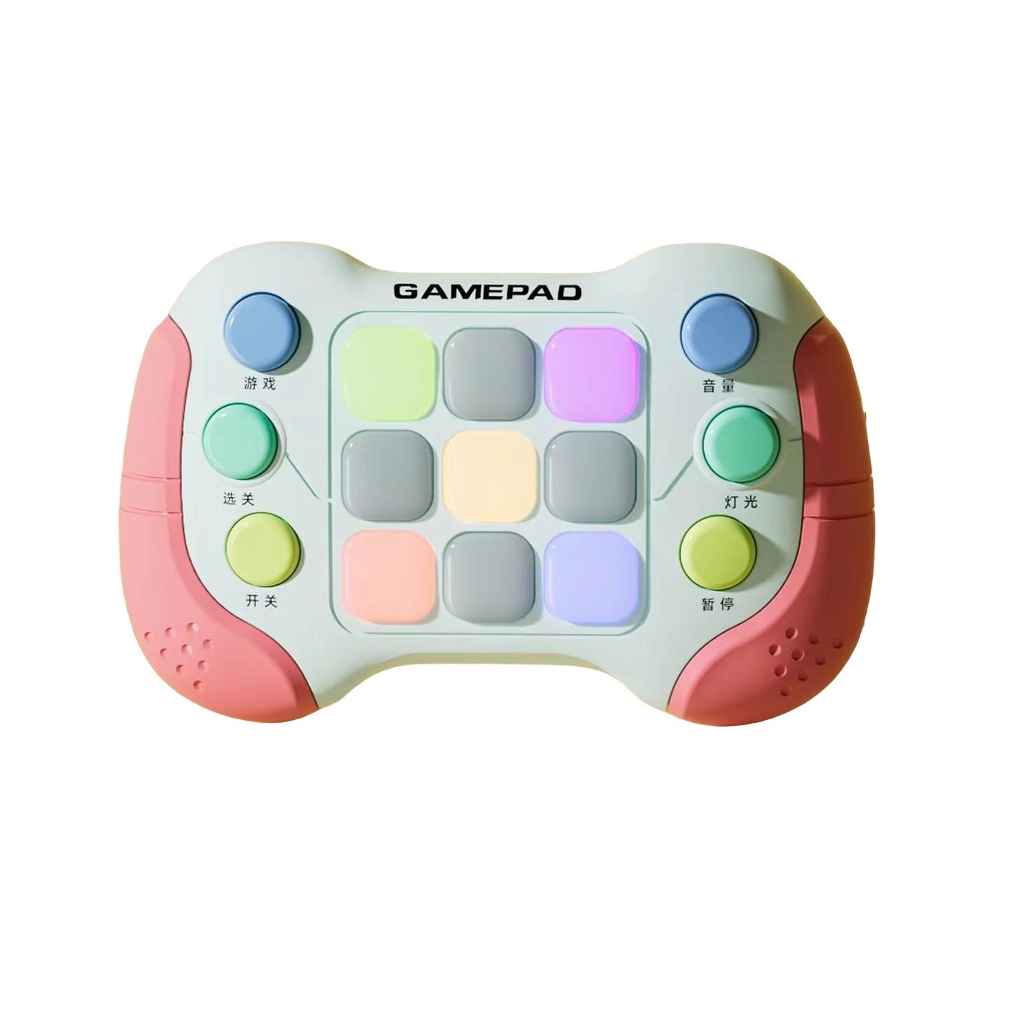 Jucarie Interactiva Flippy, Tip Consola Pop It, 6 butoane functionale, 5 Moduri de Joc, 600 Niveluri, + 3 ani, Rosu/Gri-0