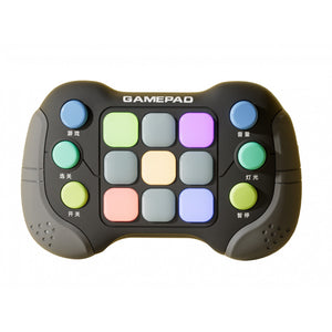 Jucarie Interactiva Flippy, Tip Consola Pop It, 6 butoane functionale, 5 Moduri de Joc, 600 Niveluri, +3 ani, Gri/Negru-0