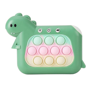 Jucarie Interactiva Pop It Whack A Mole, Flippy, Tip Consola, Anti-Stres, 4 Moduri de Joc, din ABS si Silicon, +3 Ani, Model Dinozaur, Verde-0