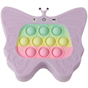 Jucarie Interactiva Tip Consola pentru Copii, Flippy, Diferite Moduri de Joc, 120 Nivele, Material ABS/silicon, Sunete si Lumini, 12 x 5.5 x 13.5 cm, Model Fluture, Mov-0