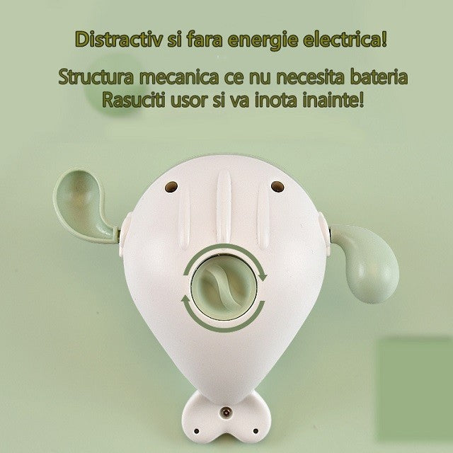 Jucarie pentru baie pentru copii, Flippy, balena verde, Resigilat-5