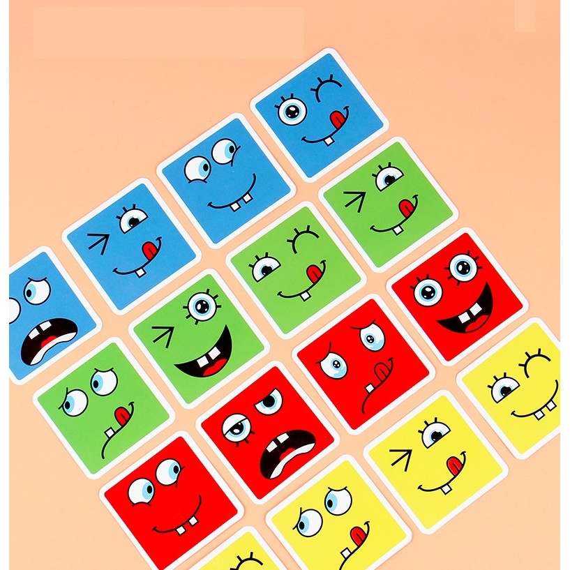 Jucarie Pentru Copii Montessori Flippy, Cub din Lemn, Asamblare Fete, 64 de Carti Distractive, pentru Baieti si Fete, Varsta +3 ani, Educativ, Ambalaj din plastic, 12 x 12 x 3 cm, multicolor-6