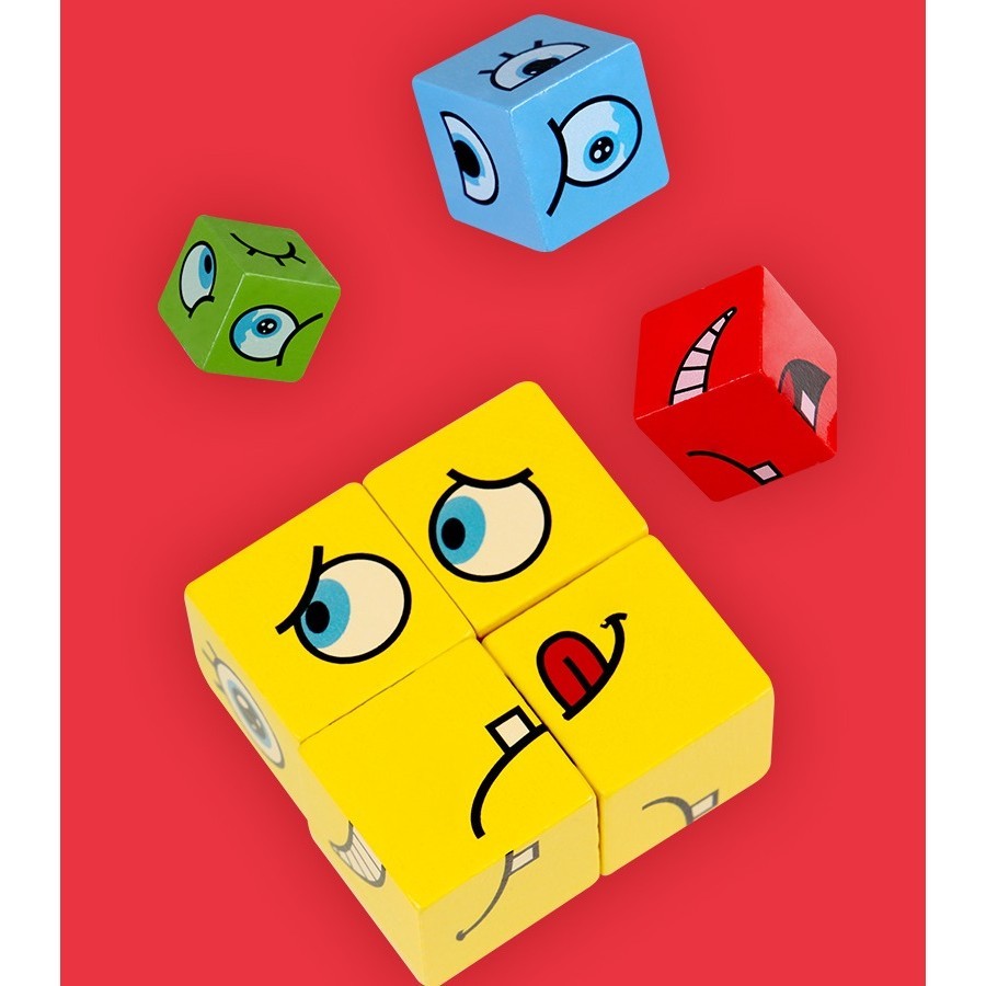 Jucarie Pentru Copii Montessori Flippy, Cub din Lemn, Asamblare Fete, 64 de Carti Distractive, pentru Baieti si Fete, Varsta +3 ani, Educativ, Ambalaj din plastic, 12 x 12 x 3 cm, multicolor-9