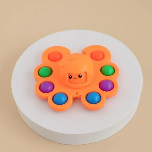Jucarie Pop It, Flippy, Fidget Toy, Antistres, Senzoriala, Crab, Portocaliu-1