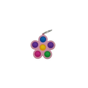 Jucarie Push Pop Bubble Fidget, Pop It, breloc antistres, Floare, Multicolor/Roz-0
