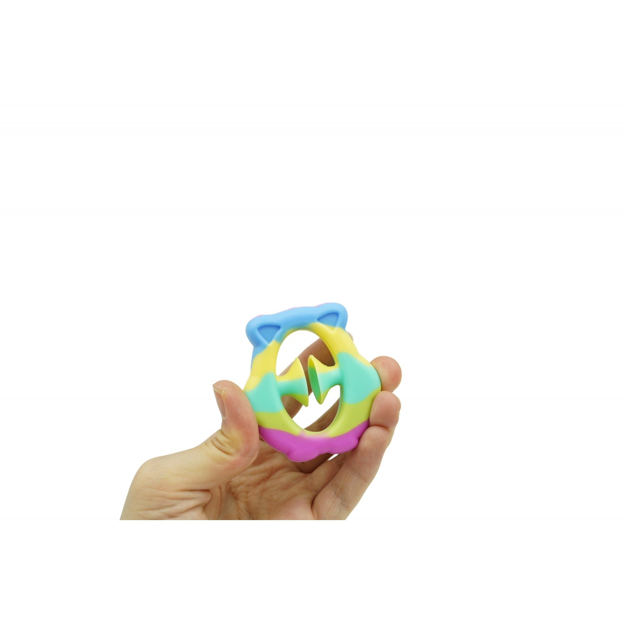 Jucarie senzoriala antistres cu ventuza de decompresie, Antrenare antebrat, Fidget Toy, Model Ursulet, Macarons-2