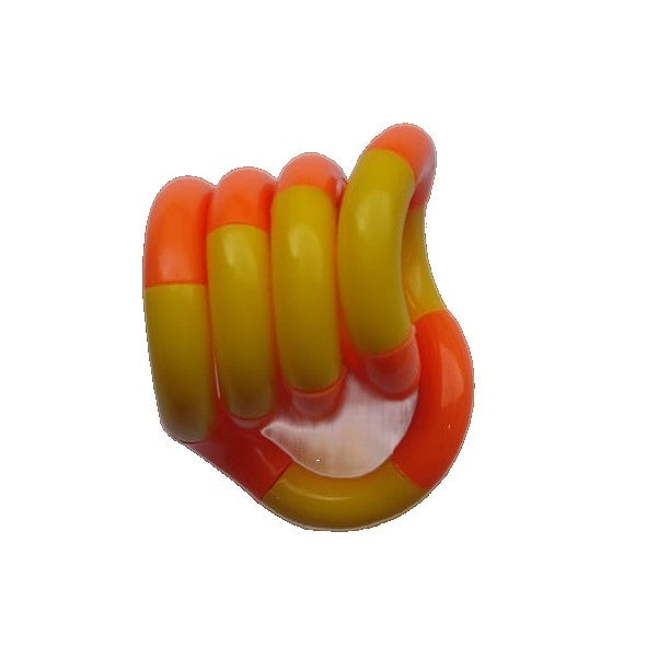 Jucarie Senzoriala Antistres, Flippy, Fidget Twist, cu Miscari Infinite de Decompresie, 2 Culori, Galben/Portocaliu, + 3 ani-2