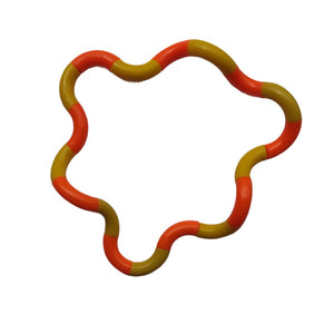 Jucarie Senzoriala Antistres, Flippy, Fidget Twist, cu Miscari Infinite de Decompresie, 2 Culori, Galben/Portocaliu, + 3 ani-0