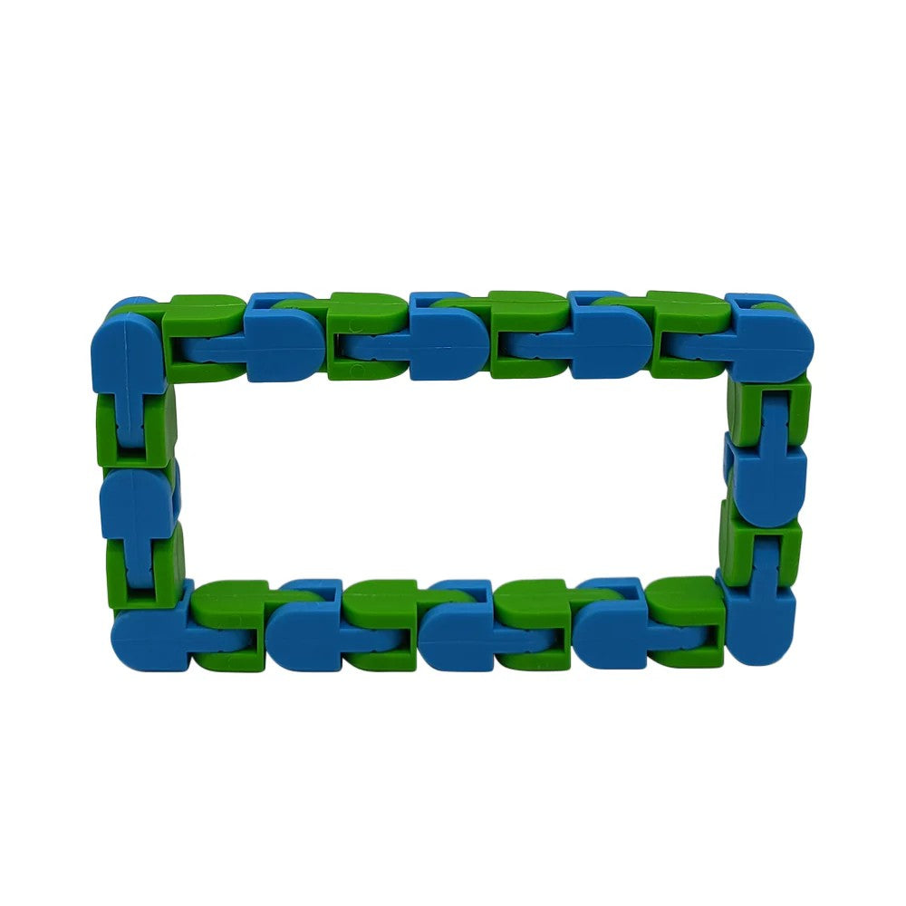 Jucărie Senzorială Antistres Flippy - Puzzle de Îmbinat Tip Șarpe, 24 Piese, +3 Ani, Verde/Albastru-3