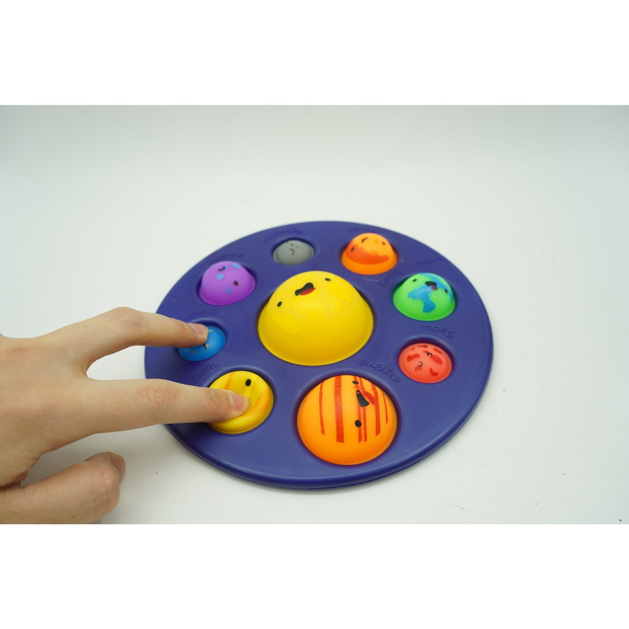Jucarie senzoriala Dimple fidget toy, Planetariu, Albastru, 18x18 cm-3