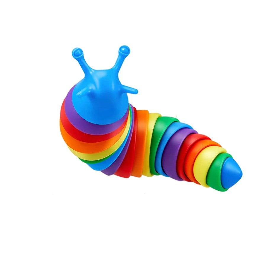 Jucarie senzoriala pentru copii, Flippy, melc, cu articulatii si lumini, 19 cm, multicolor-0
