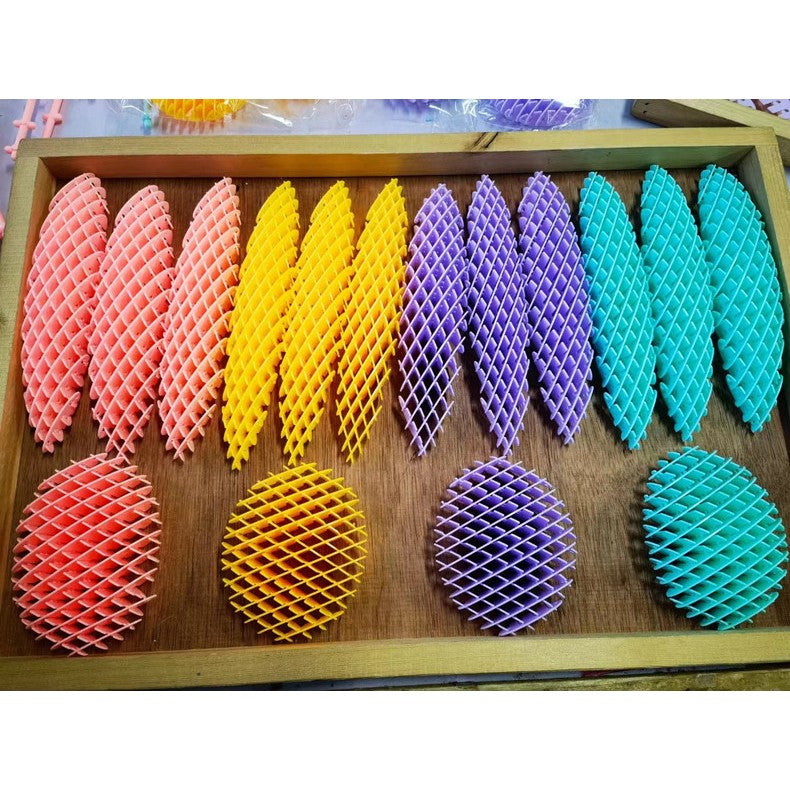 Jucarie Worm Fidget de Decompresie, Flippy, Anti Stres, Dimensiune Compacta 10 cm, Dimensiune Extinsa 24.5 cm, Roz-8