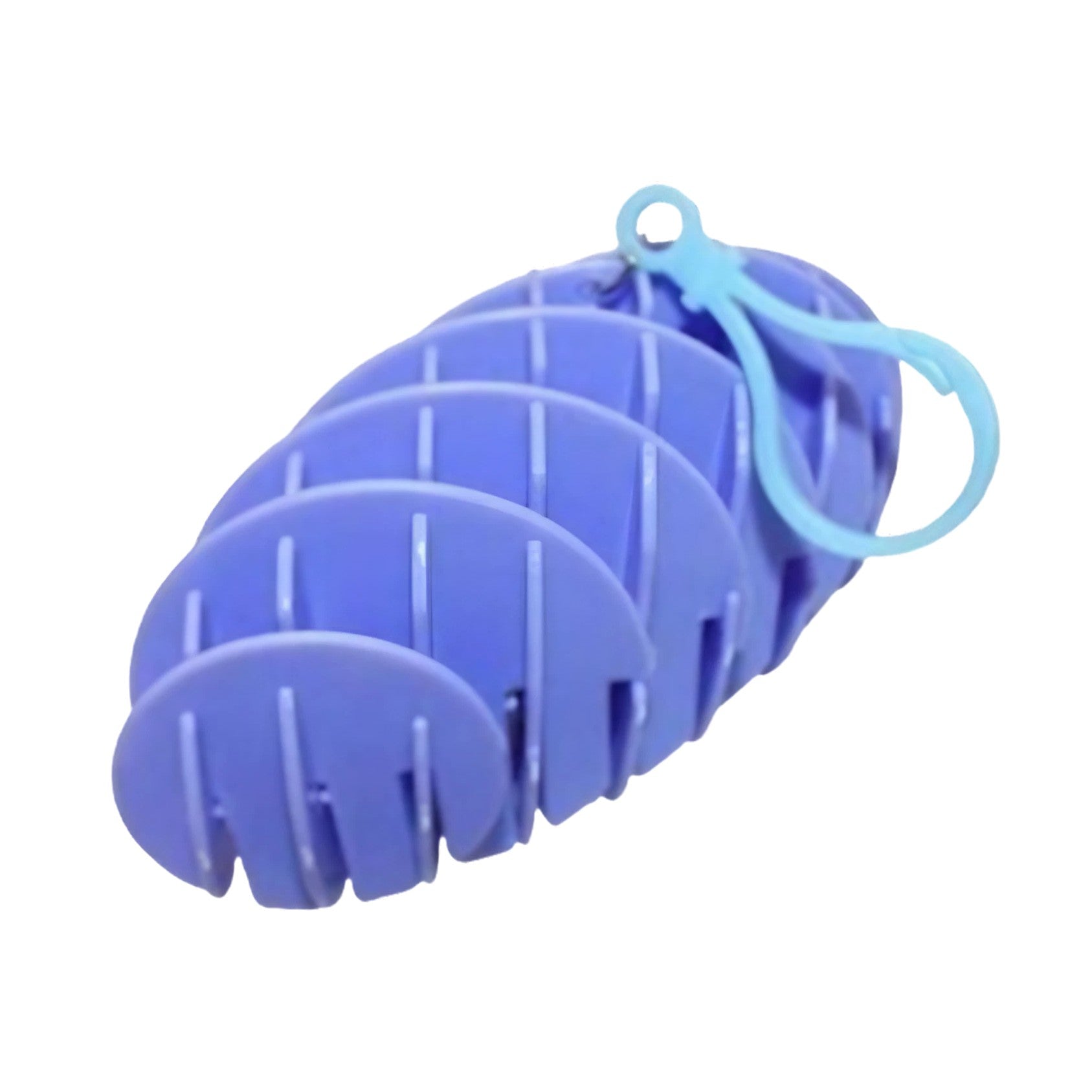 Jucarie Worm Fidget de Decompresie, Flippy, Anti Stres, Dimensiune Compacta 6 cm, Dimensiune Extinsa 15.5 cm, Albastru eschis-2