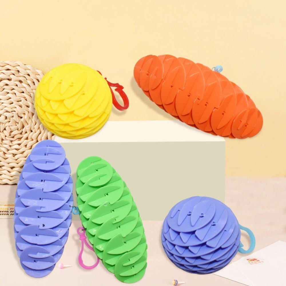 Jucarie Worm Fidget de Decompresie, Flippy, Anti Stres, Dimensiune Compacta 6 cm, Dimensiune Extinsa 15.5 cm, Albastru eschis-4