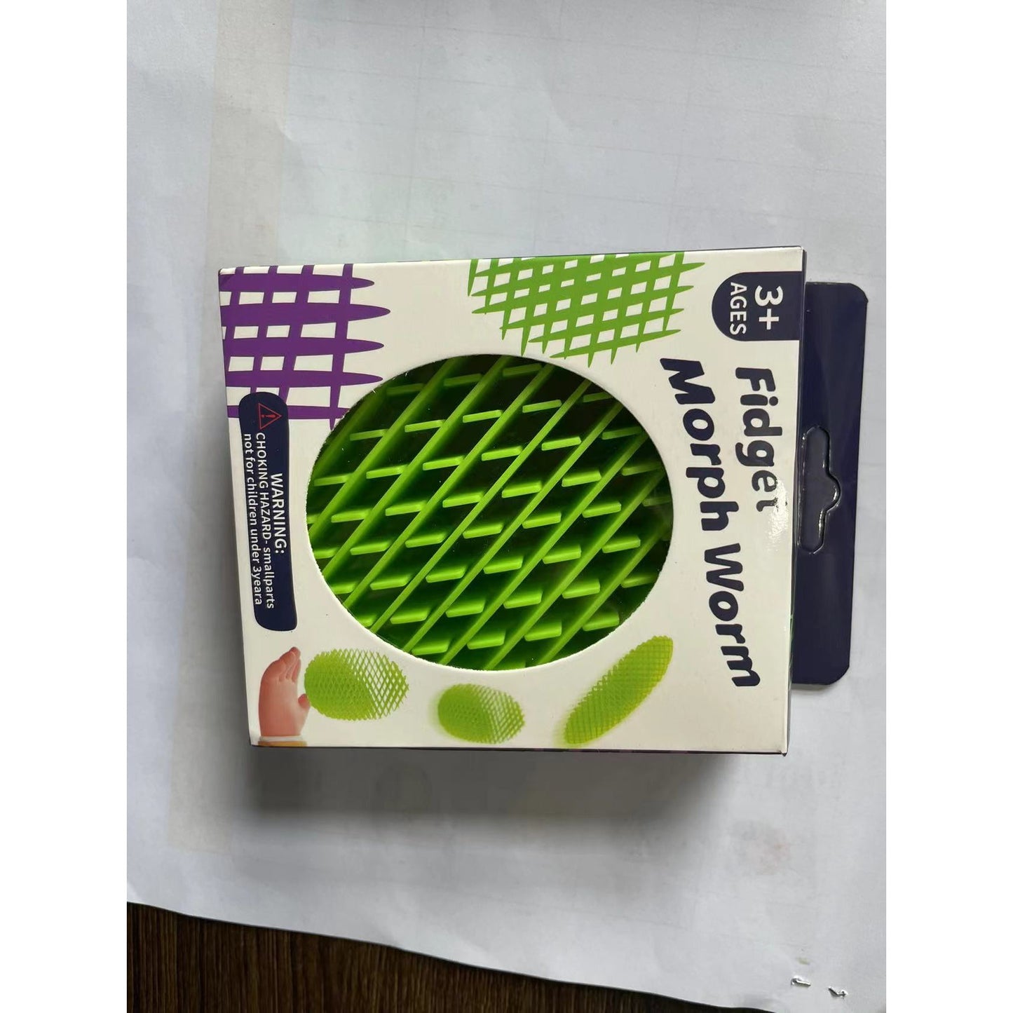 Jucarie Worm Fidget de Decompresie, Flippy, Anti Stres, Dimensiune Compacta 6 cm, Dimensiune Extinsa 15.5 cm, Verde-2