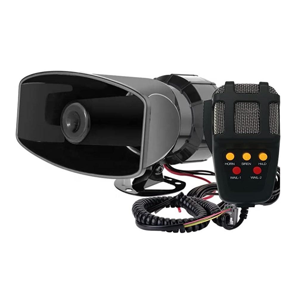 Sirena Profesionala cu 5 Tonuri si Microfon, putere 100W, alimentare 12V-3