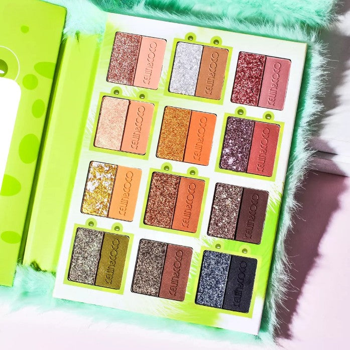 Set de Machiaj Kevin&Coco, 38 culori, Fard Ochi, Iluminatoare si Contouring, Husa Pufoasa, Model Broscuta, 17.3x12.5x5 cm, Multicolor-2