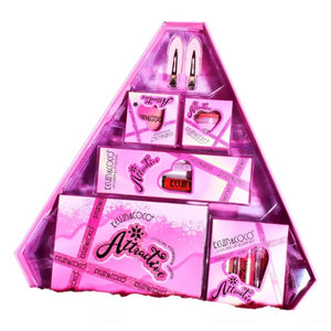 Set de Machiaj din 6 Piese Kevin&Coco, Farduri de Pleoape, Iluminator, Lip Gloss-uri, Creioane de Buze, Blush, Agrafe, Model Atractive, 35x33x10.5 cm, Multicolor-0