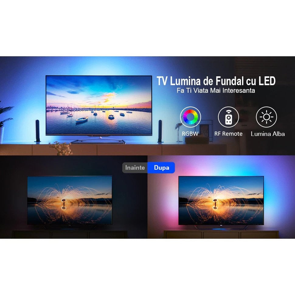 Kit Banda Led RGB SMD 5050 cu Transformator inclus Flippy - Lungime 5 M, 270 LED-uri, Telecomanda 44 taste, pentru TV, PC, Auto, IP65, Lumina Ambientala-14