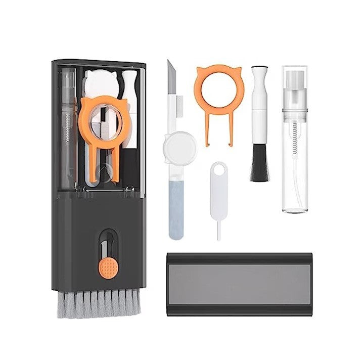 Kit Multifunctional de Curatare Produse Electronice 10in1, Flippy, pentru Laptop, Tastatura, Telefon, Casti, Negru-1