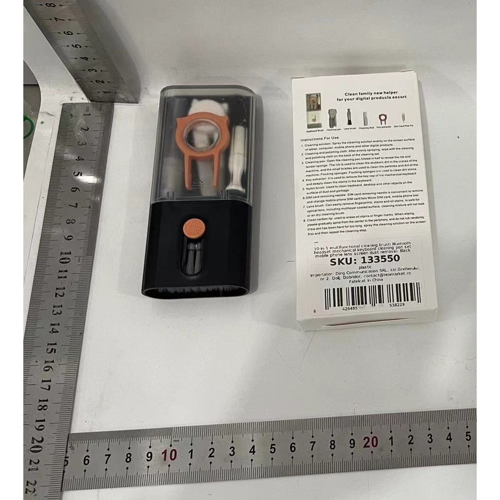Kit Multifunctional de Curatare Produse Electronice 10in1, Flippy, pentru Laptop, Tastatura, Telefon, Casti, Negru-2