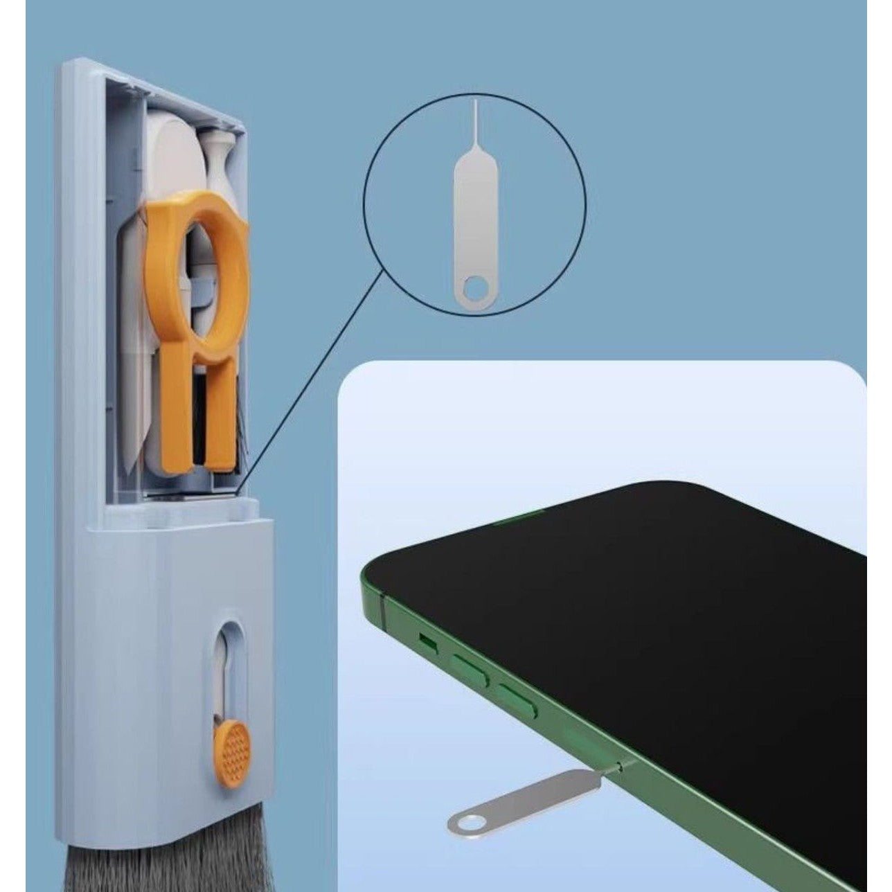 Kit Multifunctional de Curatare Produse Electronice 10in1, Flippy, pentru Laptop, Tastatura, Telefon, Casti, Albastru-5