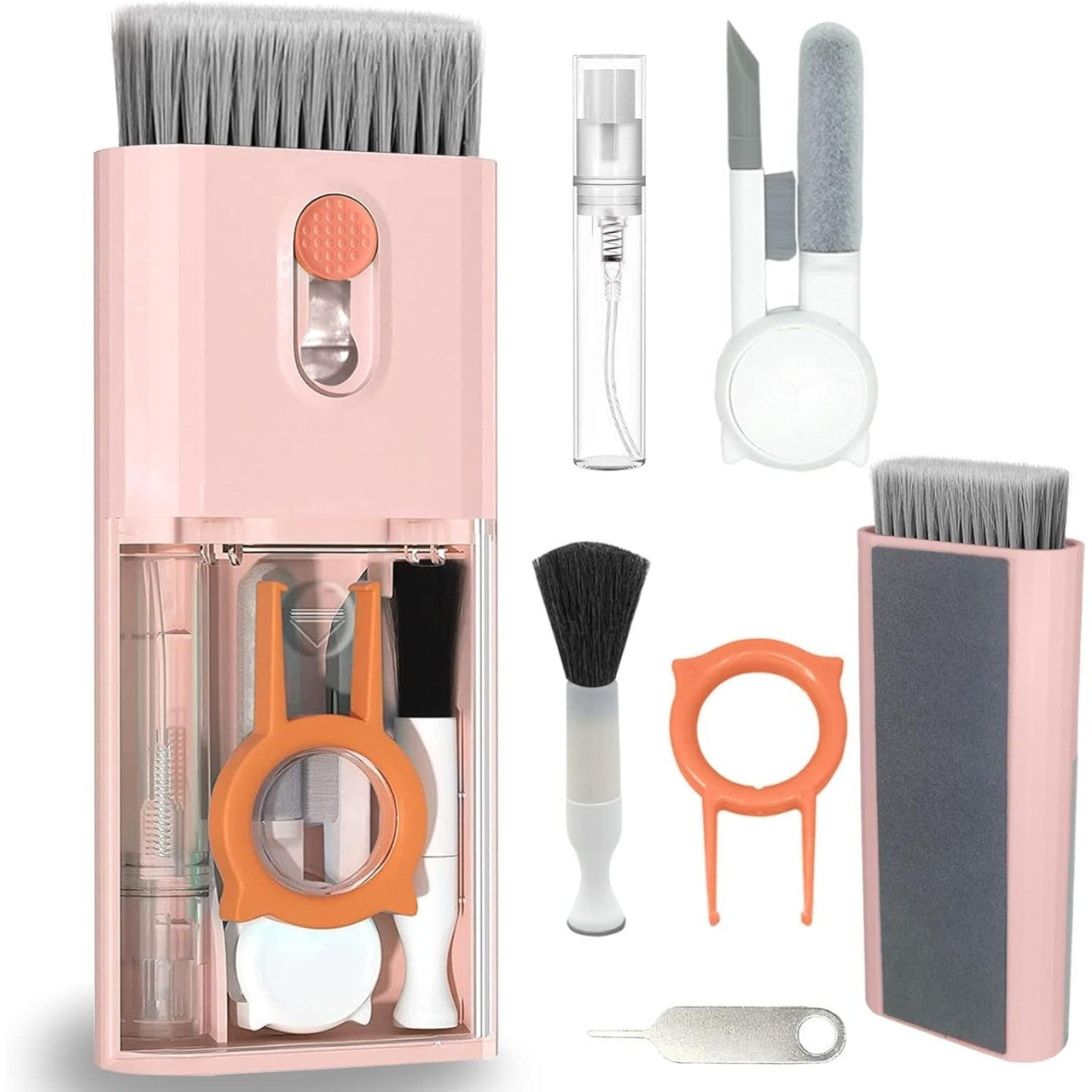 Kit Multifunctional de Curatare Produse Electronice 10in1, Flippy, pentru Laptop, Tastatura, Telefon, Casti, Roz-1