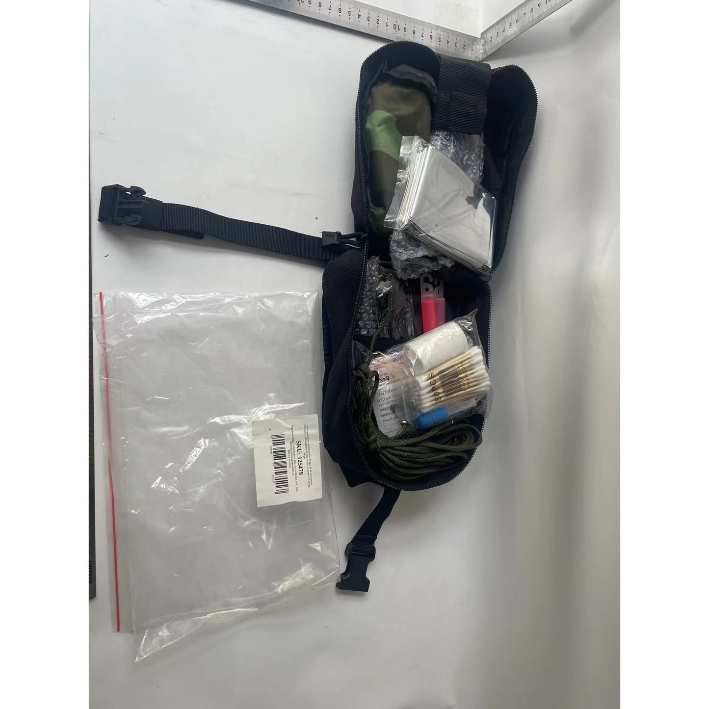 Kit supravietuire multifuncional Flippy, 42 de Instrumente Profesionale, Echipament de prim-ajutor, Drumetie, Camping, Negru-8