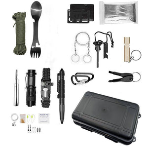 Kit supravietuire multifunctional Flippy, Instrumente profesionale, Agatatoare ghiozdan, pentru Camping, Drumetii, Aventuri in aer liber, negru-0