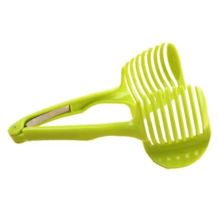 Ustenisla de bucatarie tip cleste pentru feliat fructe si legume Flippy, material ABS, 8 x 18.5 cm, verde-0