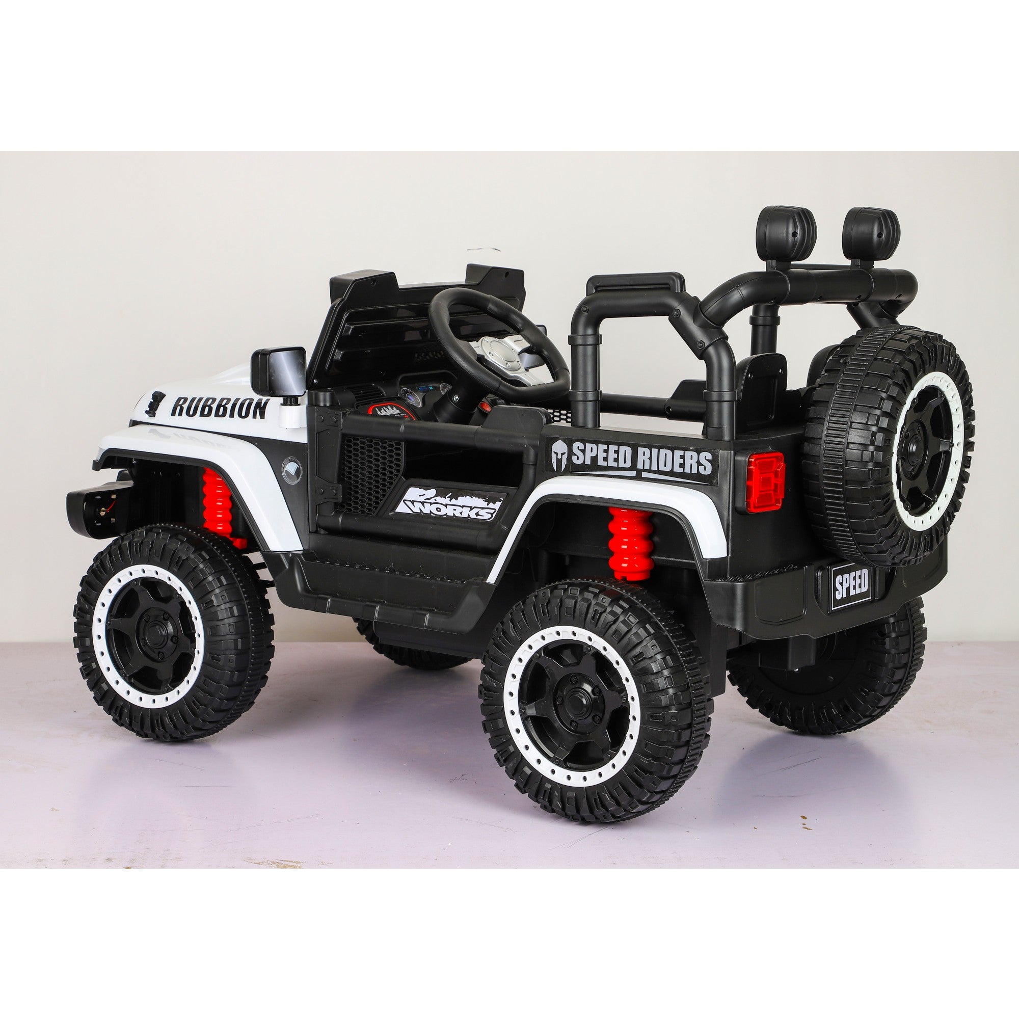 Mașină Electrică pentru Copii, Flippy, Off-Road, Conectare Bluetooth, telecomandă, Tracțiune Integrală, Lumina Intermitenta, Baterie 12V 7Ah, 120x63x68cm, Alb-1