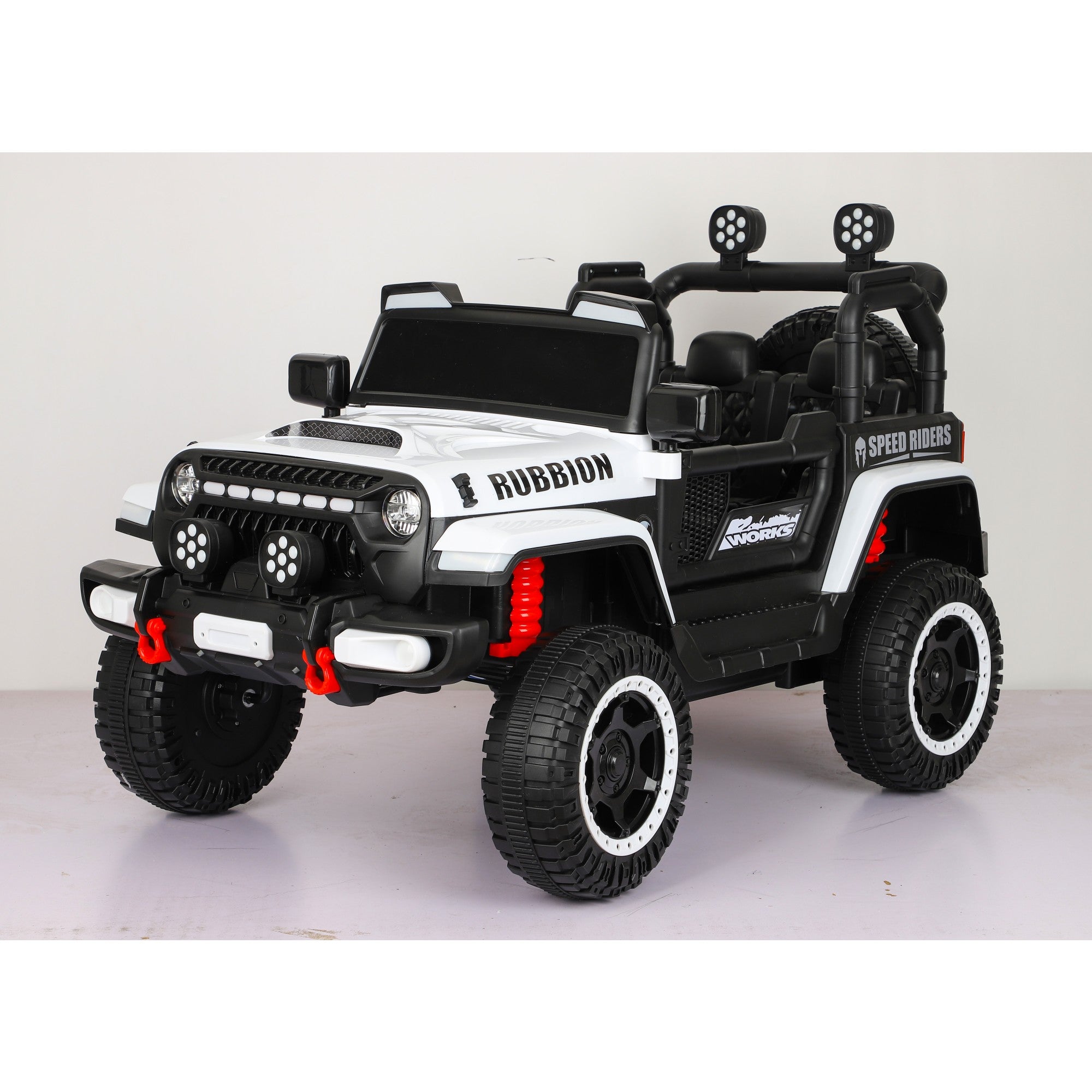 Mașină Electrică pentru Copii, Flippy, Off-Road, Conectare Bluetooth, telecomandă, Tracțiune Integrală, Lumina Intermitenta, Baterie 12V 7Ah, 120x63x68cm, Alb-2