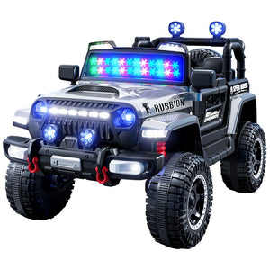 Mașină Electrică pentru Copii, Flippy, Off-Road, Conectare Bluetooth, telecomandă, Tracțiune Integrală, Lumina Intermitenta, Baterie 12V 7Ah, 120x63x68cm, Alb-0