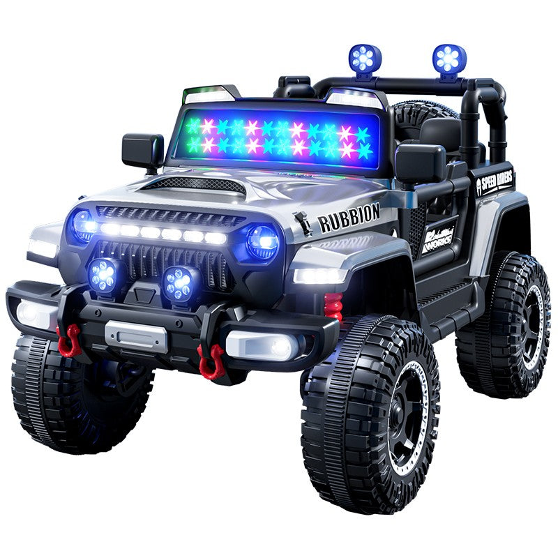 Mașină Electrică pentru Copii, Flippy, Off-Road, Conectare Bluetooth, telecomandă, Tracțiune Integrală, Lumina Intermitenta, Baterie 12V 7Ah, 120x63x68cm, Alb-0