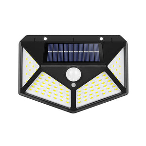 Lampa cu incarcare solara pentru exterior, 100 LED cu distanta de inductie, montaj pe perete, fara cabluri, cu 4 fete, Flippy-0