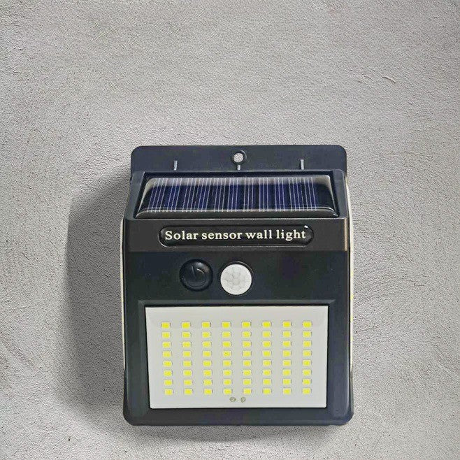 Lampa cu incarcare solara si senzor de miscare pentru exterior, 64 LED cu distanta de inductie, montaj pe perete, fara cabluri, Flippy-4